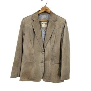 Vintage Remy Leather Fashions Western Blazer Jacket Womens 14 Embroidered